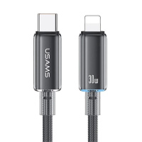 SJ659USB01 Usams – Кабель Usams Type-C To Lightning PD Fast Charging With Light--Cloud Series 1.2M Чорний у Запоріжжі
