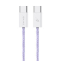 SJ656USB02 Usams – Кабель Usams PD60W Type-C To Type-C Rainbow Braided Fast Charging Cable 1.2m Бузковий у Запоріжжі
