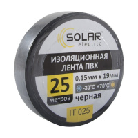 IT025 Solar – Изолента SOLAR IT025 черная 25м у Запоріжжі
