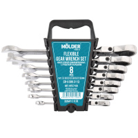 MT57108 Molder – Набор комбинированных ключей MOLDER с трещоткой и карданом CR-V 8-19 мм 8 шт (MT57108) у Запоріжжі
