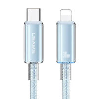 SJ659USB03 Usams – Кабель Usams Type-C To Lightning PD Fast Charging With Light--Cloud Series 1.2M Голубий у Запоріжжі
