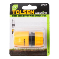57117 Tolsen – Соединитель для шланга 1/2″ с водозапором Tolsen 57117 у Запоріжжі

