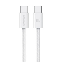 SJ656USB01 Usams – Кабель Usams PD60W Type-C To Type-C Rainbow Braided Fast Charging Cable 1.2m Білий у Запоріжжі
