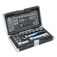 HT1R478 Hogert – Инструментальный комплект Hogert CrV CrMo 1/4" 3/8" 18 элементов в кейсе (HT1R478) у Запоріжжі
