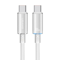 SJ660USB02 Usams – Кабель Usams Type-C To Type-C PD100W Fast Charging With Light--Cloud Series 1.2M Білий у Запоріжжі

