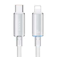 SJ659USB02 Usams – Кабель Usams Type-C To Lightning PD Fast Charging With Light--Cloud Series 1.2M Білий у Запоріжжі
