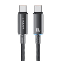 SJ660USB01 Usams – Кабель Usams Type-C To Type-C PD100W Fast Charging With Light--Cloud Series 1.2M Чорний у Запоріжжі
