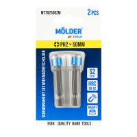 MT7025002M Molder – Н-р бит с магн. держателем MOLDER, PH2x50мм, 2шт в блистере (MT7025002M) у Запоріжжі
