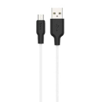 X21-m Hoco – Кабель Hoco X21 Plus Silicone Micro USB (1m) (black/white) у Запоріжжі
